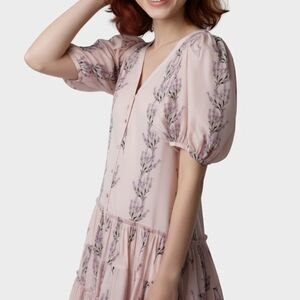 Chic Lavender Floral Midi Dress